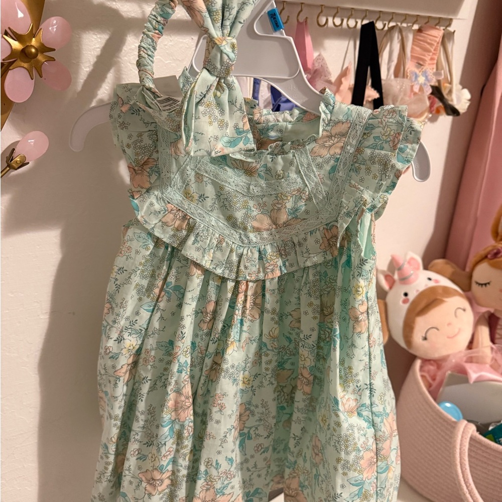 Janie and Jack Mint Floral Romper